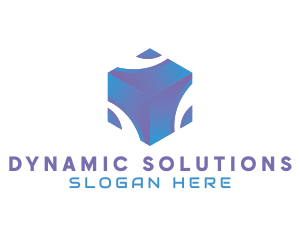 3D Technology Cube Company logo design