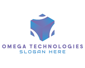 3D Technology Cube Company logo design