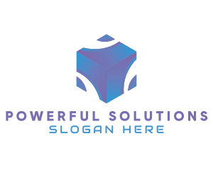 3D Technology Cube Company logo design