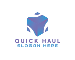 3D Technology Cube Company logo design