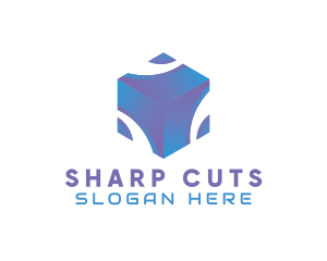 3D Technology Cube Company logo design