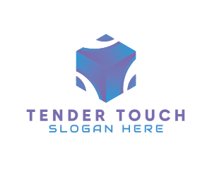 3D Technology Cube Company logo design