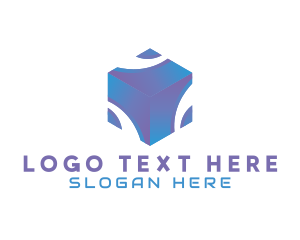 Platform - 3D Technology Cube Company logo design