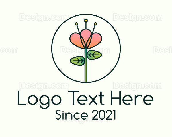 Orchid Flower Plant Logo