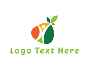 Colorful Fruit Vegetable Person  Logo