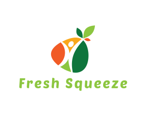 Colorful Fruit Vegetable Person  logo design