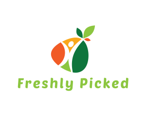 Colorful Fruit Vegetable Person  logo design