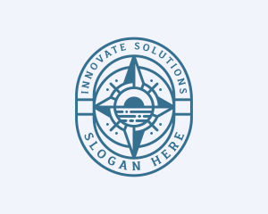 Nautical Navigation Compass  Logo