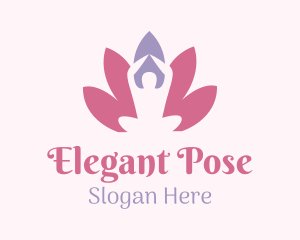 Feminine Lotus Yoga Massage   logo design