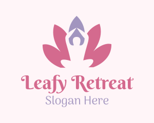 Feminine Lotus Yoga Massage   logo design