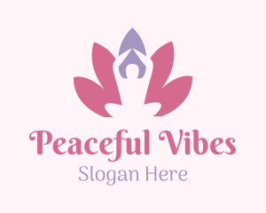 Feminine Lotus Yoga Massage   logo design