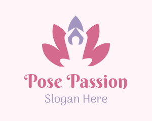 Feminine Lotus Yoga Massage   logo design