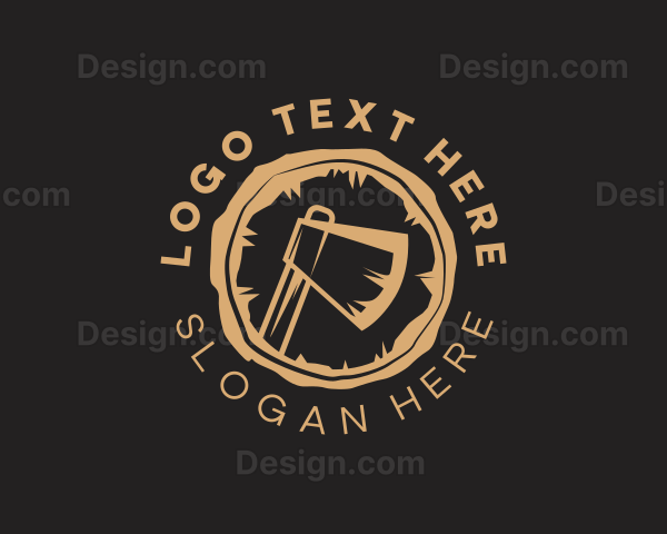 Wood Axe Carpentry Logo