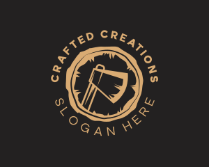 Wood Axe Carpentry logo design