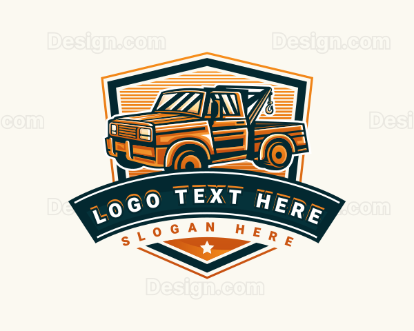 Tow Truck Logistics Logo