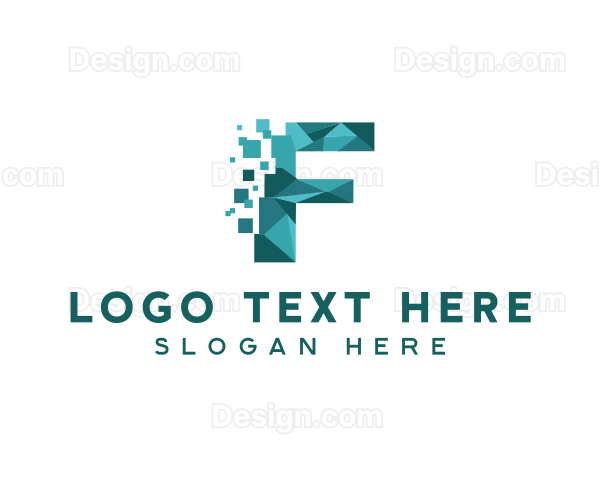 Pixel Technology Letter F Logo