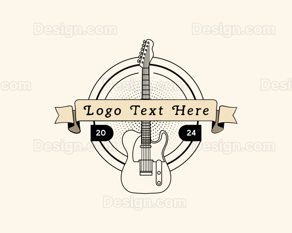 Rockstar Musician Guitar Logo