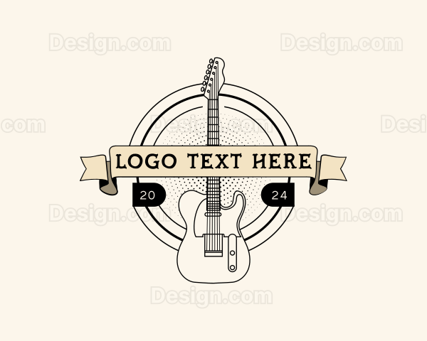 Rockstar Musician Guitar Band Logo