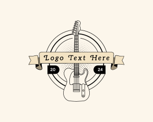 Guitar - Rockstar Musician Guitar logo design