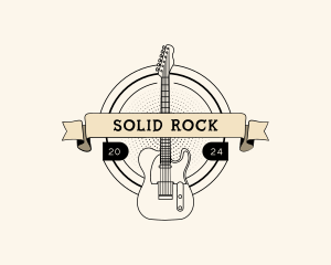 Rockstar Musician Guitar Band logo design