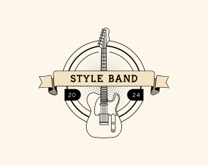 Rockstar Musician Guitar Band logo design