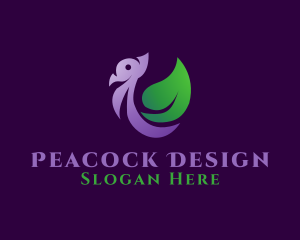 Botanical Leaf Peacock  logo