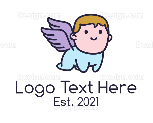 Cute Baby Angel Logo