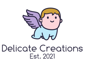 Cute Baby Angel logo design