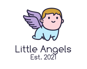 Cute Baby Angel logo design