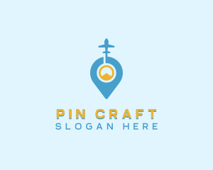 Flight Location Pin logo design