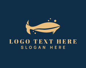 Gold Whale Animal logo