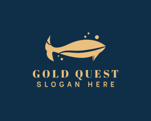 Gold Whale Animal logo design