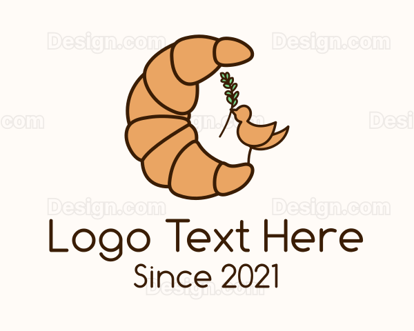 Croissant Leaf Bird Logo