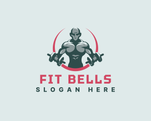 Dumbell Man Fitness Gym logo design