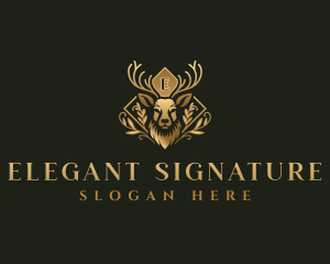 Luxury Deer Antler logo design