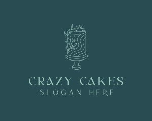 Floral Wedding Cake logo design