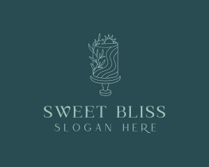 Floral Wedding Cake logo design