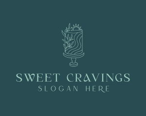 Floral Wedding Cake logo design