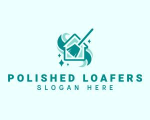 Broom Sweep House Cleaning logo design