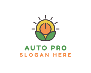 Sun Leaf Power Button logo