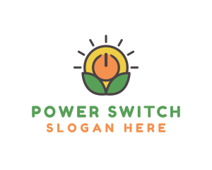 Sun Leaf Power Button logo