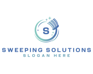 Broom Sweep Cleaning logo design