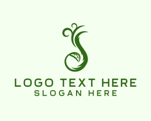 Green Botanical Swirl  logo