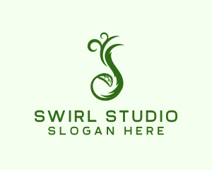 Green Botanical Swirl  logo design