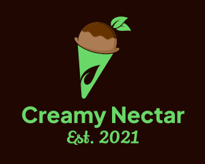 Organic Chocolate Ice Cream Cone logo