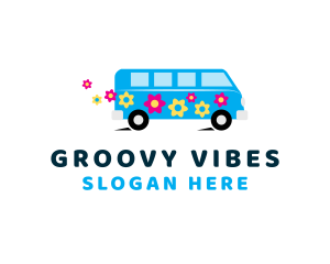 Flower Hippie Van logo design