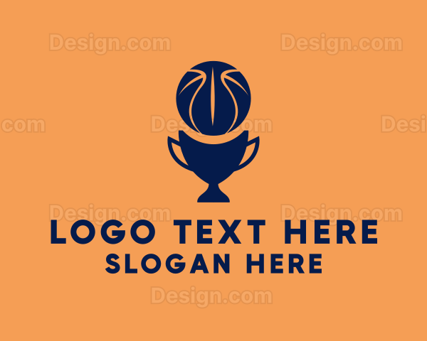 Simple Basketball Trophy Logo