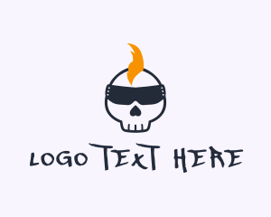 Rocker Punk Skull logo