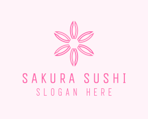 Minimalist Pink Sakura logo design