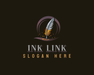 Writing Quill Feather logo design